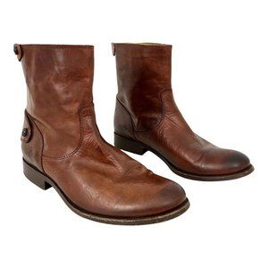 Frye Women's Size 8.5 Brown Melissa Button Back Zip Short Boot